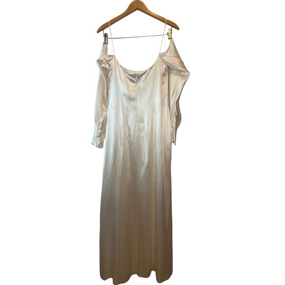 Galvan London NWT Ivory Silk Valencia Cold Shoulder Midi Dress Size 8 - Picture 4 of 15